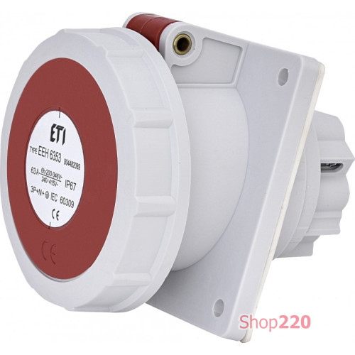 Розетка встроенная 63A, 400V, 3P+N+PE, IP67 EEH-6353 ETI 4482089