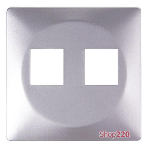 Панель к двойной розетке под Jack RJ12 или RJ45, алюминий, e.lux.16121L.pn.aluminium Enext ins0040101