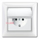 Розетка влагозащищенная IP44 в сборе с рамкой, белый, ABB 20 EUCKD-94-507 Basic 55