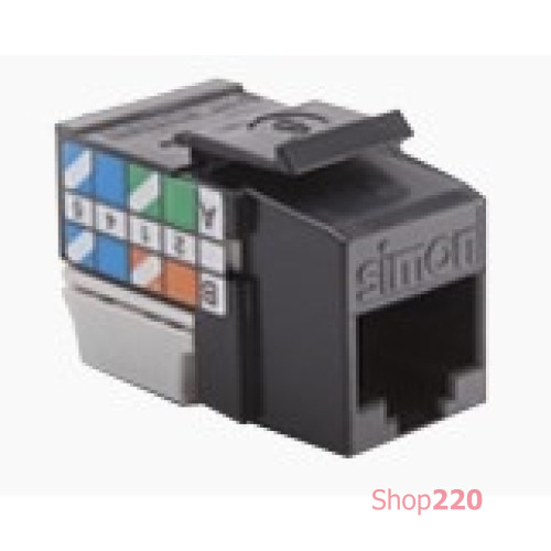 Компьютерный модуль RJ45 6, UTP, Keystone, черный, К45 Simon CJ645U