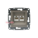 Розетка компьютерная RJ-45 двойная, бронза, EPH4400169 Asfora Schneider