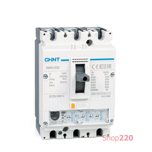 Автоматический выключатель в литом корпусе NM8N-250S EN 125 3P Chint 391979