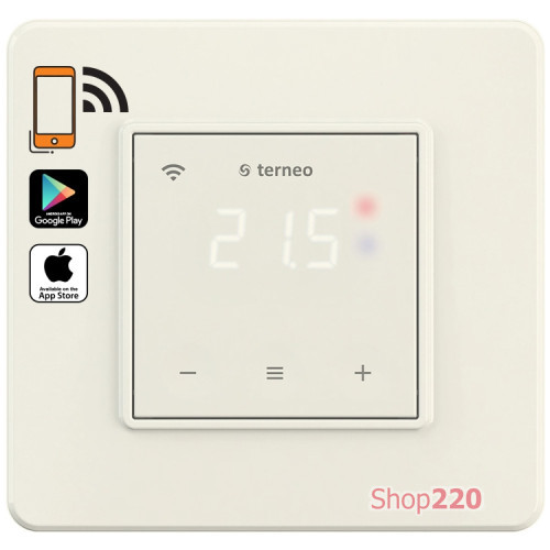Wi-Fi терморегулятор с сенсорным управлением terneo sx, слоновая кость