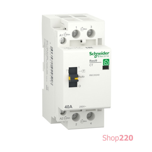 Контактор 40А, 2 полюса, Resi9 R9C20240 Schneider Electric