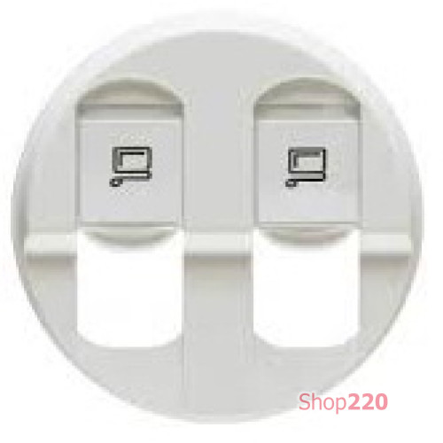 Панель двойной компьютерной розетки RJ 45, белый, 68252 Legrand Celiane