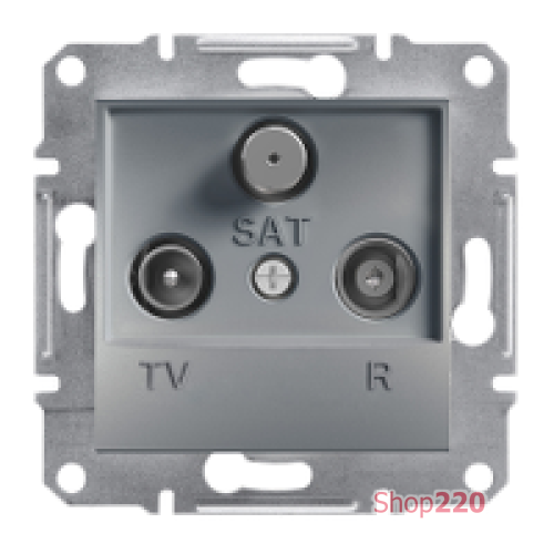 Розетка TV/R/SAT проходная 8дБ, сталь, EPH3500362 Asfora Schneider