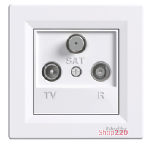 Розетка TV/R/SAT проходная, белый, EPH3500221 Schneider Asfora