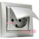 Розетка с крышкой и заземлением, алюминий, Legrand 770122 Valena
