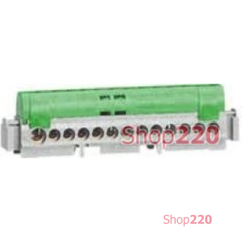 Клеммный блок 1х25мм кв + 12х16 мм кв, зеленый, 04834 Legrand