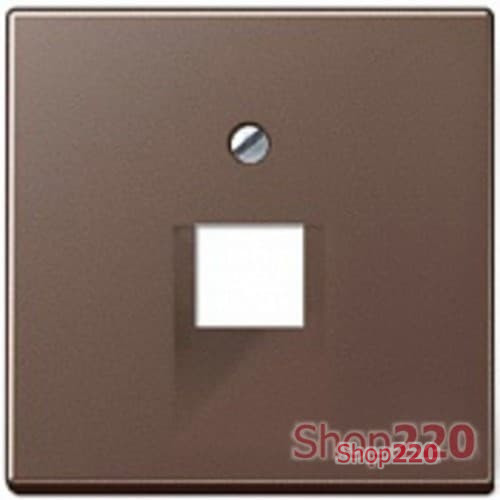 Накладка для телефонной и компьютерной розеток, мокка, Jung A500 A569-1PLUAMO