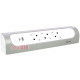 Угловой блок розеток с USB A+C, без кабеля, алюминий, 694504 Legrand