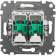 Компьютерная розетка 2 х RJ45 кат. 5е UTP, черный, Sedna Design SDD114452