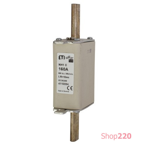 Предохранитель для защиты аккумуляторных батарей 160A 80V DC, NH-1C Battery ETI 4110094