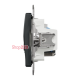 Розетка телевизионная и компьютерная TV+RJ45 кат. 6 UTP, черный, Sedna Design SDD114469T
