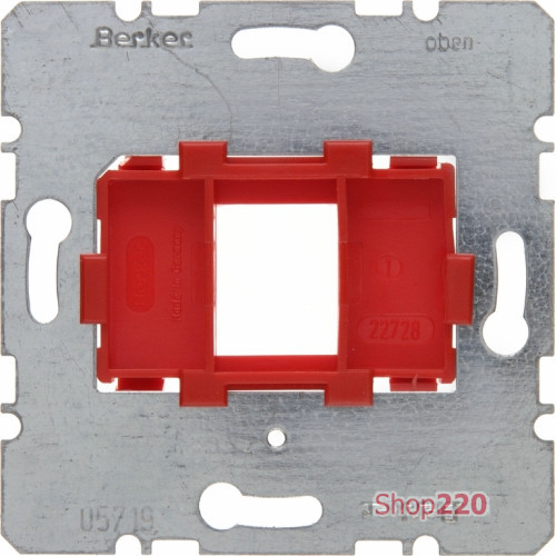 Опорная пластина для модулей Keystone с красной вставкой, одинарная, Berker 454001