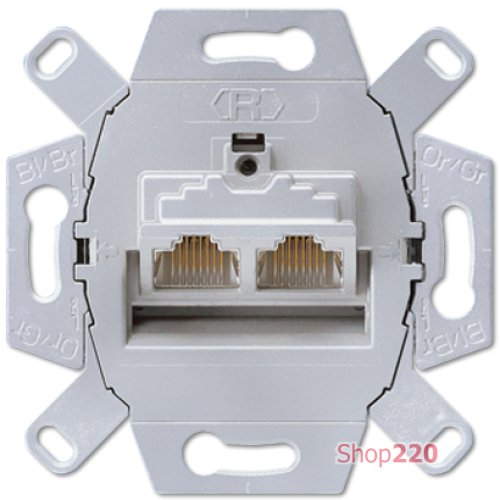 Розетка компьютерная RJ45 экранированная двойная (механизм), Jung A500 UAE8-8UPOK6