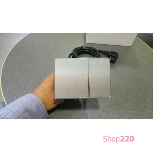 Розетка 220В с USB в столешницу, нержавеющая сталь, Versapad ASA 060.08F.00003
