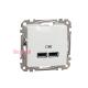 Розетка USB тип A+C 3A, 45W, белый, Sedna Design SDD111404