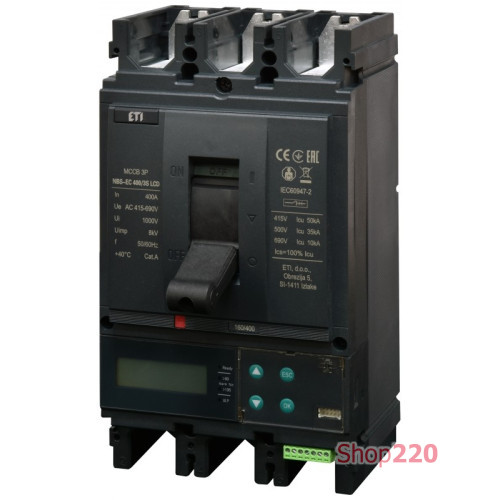 Автоматический выключатель 400A 3P, 50kA, (0.4-1)In/(1.5-12)In, NBS-EC 400/3S LCD ETI 4673121