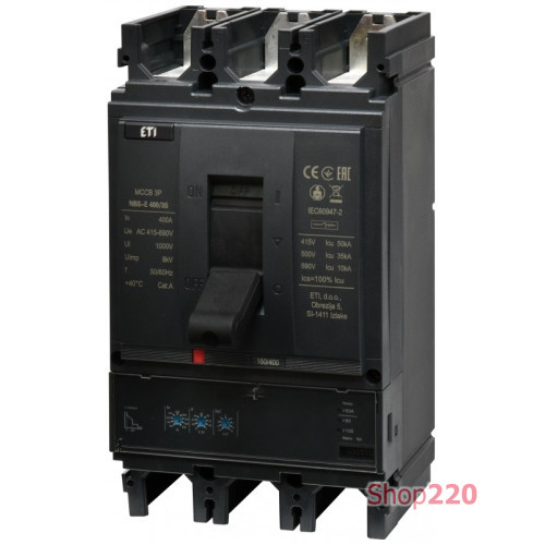 Автоматический выключатель 400A 3P, 50kA, (0.4-1)In/(1.5-10)Ir, NBS-E 400/3S ETI 4673111