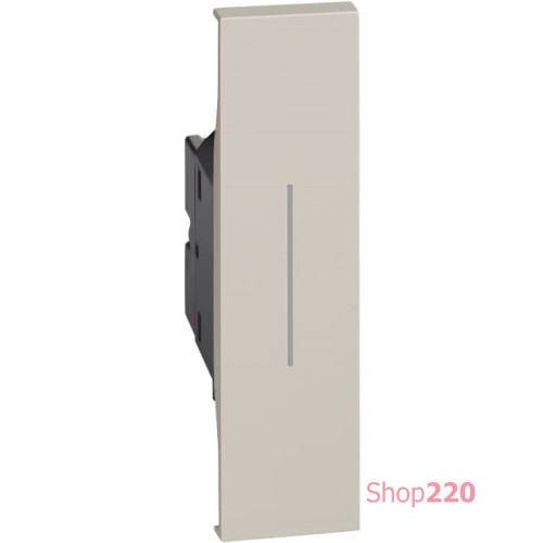 Выключатель одноклавишный с подсветкой белого цвета 10А винтовые клеммы 1 модуль, песочный, Bticino Living Now
