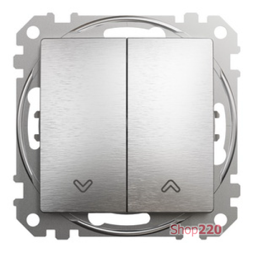 Выключатель для жалюзи, матовый алюминий, Sedna Design SDD170104