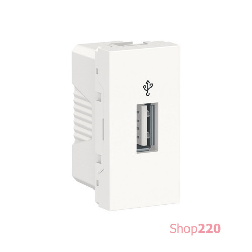 Розетка USB для передачи данных, белый, 1 модуль, Unica New Schneider NU342918