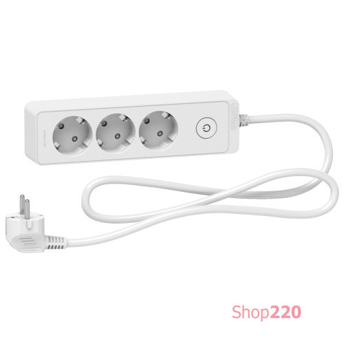 Удлинитель на 3 розетки, шнур 1,5м, белый, Unica Extend ST9431W Schneider Electric