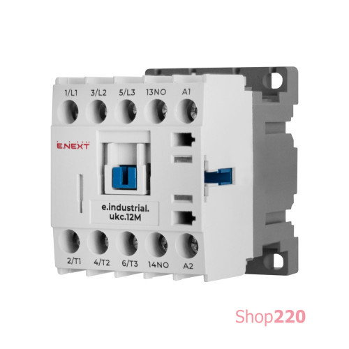 Контактор 12A, 220В, 1nc, e.industrial.ukc.12m.220.NC Enext i.0090070