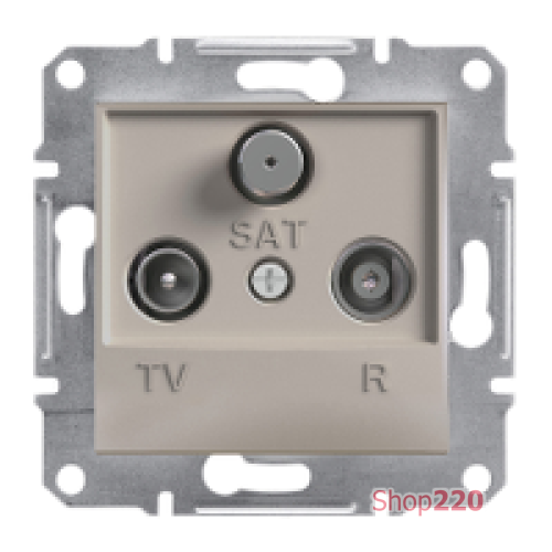 Розетка TV/R/SAT прохідна 8дБ, бронза, EPH3500369 Asfora Schneider