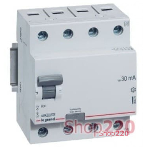 УЗО 63А 30мА , 4 полюса, тип АC, 402064 Legrand RX3