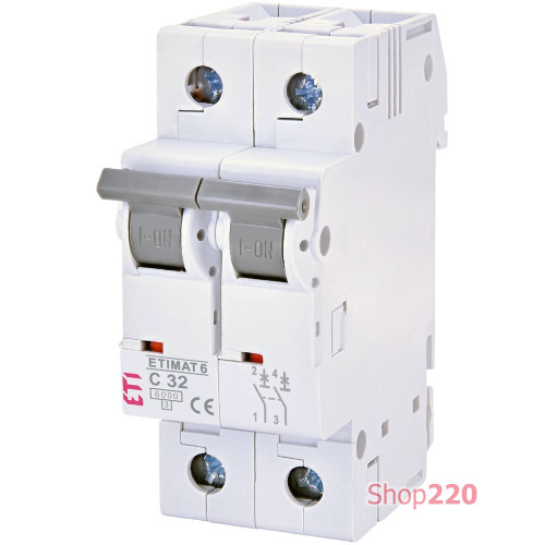 Автоматический выключатель 32А, 2 полюса, тип C, Eti 2143519