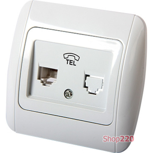 Розетка телефонная одинарная с рамкой, e.install.stand.814P1 Enext s035030