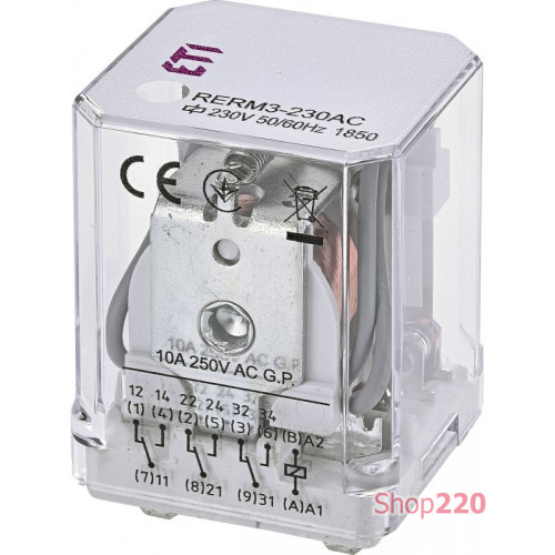Реле электромеханическое RERM3-230AC 3p (16A AC1, 250V AC) ETI 2473060