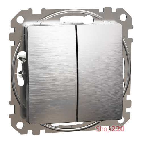 Проходной выключатель 2кл., матовый алюминий, Sedna Design Schneider Electric SDD170108U
