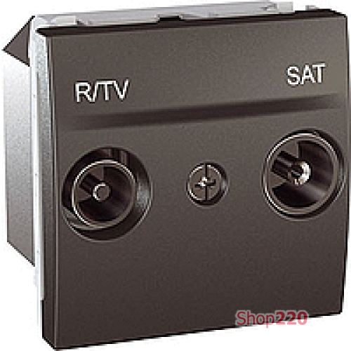 Мех. розетки TV-FM-SAT простой 10-2400МГц 2 м., графит, MGU3.454.12 Schneider Unica