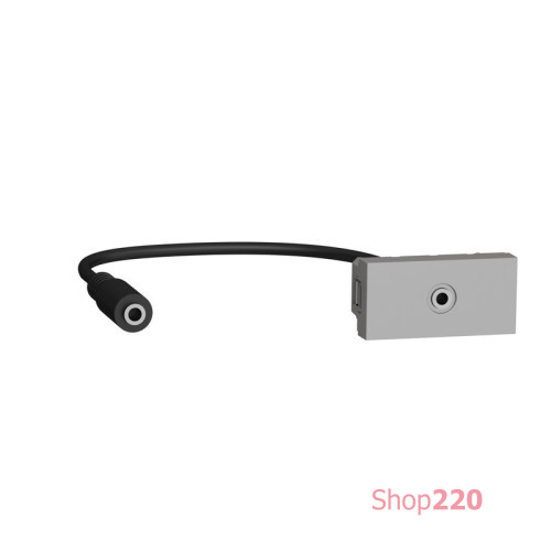 Розетка Minijack, алюминий, 1 модуль, Unica New Schneider NU343330