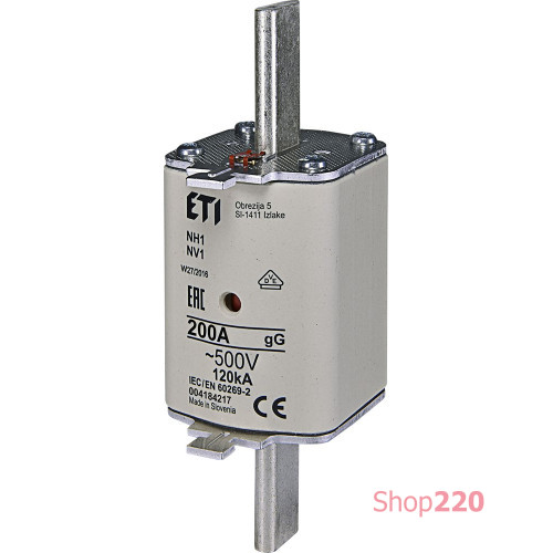 Предохранитель с индикатором NH-1 gG 200A 500V KOMBI ETI 4184217