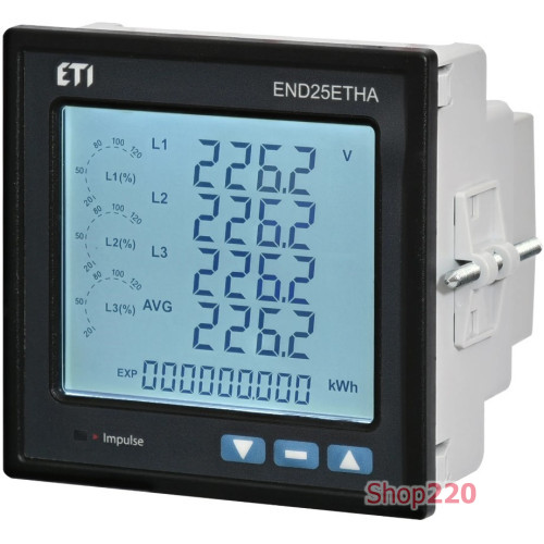 Анализатор сети END25-ETHA (96x96мм, Ethernet, RTC, 8 Mб памяти) ETI 4656955