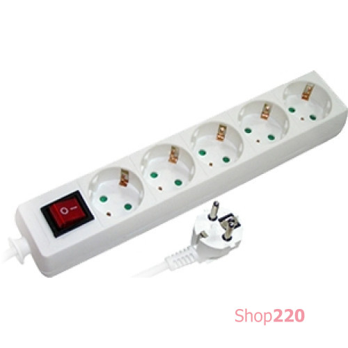 Удлинитель 5 гнезд, 5м, с заземлением, с выключателем, baby protect, e.es.5.5.zsb Enext s042020