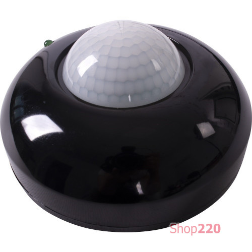 Датчик движения инфракрасный потолочный, 360гр, IP20, черный, e.sensor.pir.07.black