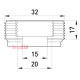 Переходник металлический резьбовой с 1" на 1/2", e.industrial.pipe.thread.bts.1".1/2" Enext i0410002