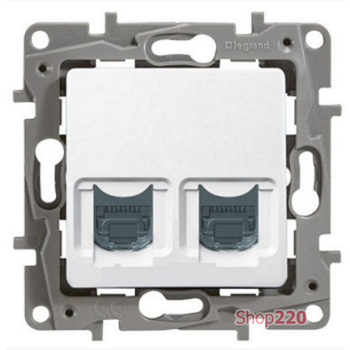 Розетка телефонная RJ-11 и компьютерная RJ-45, белый, 672252 Legrand Etika