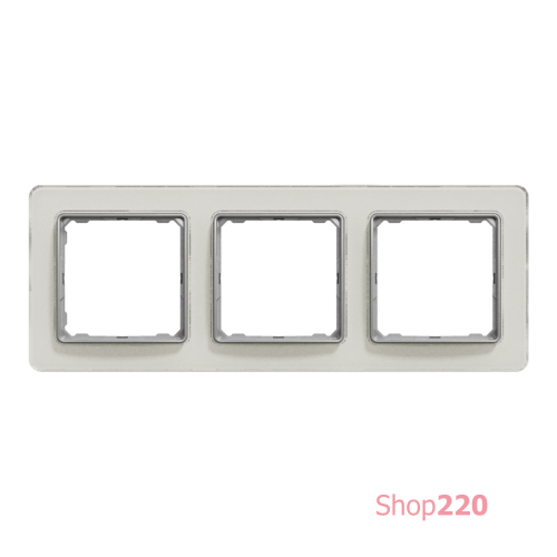 Рамка 3 поста, белое стекло, Sedna Design SDD360803
