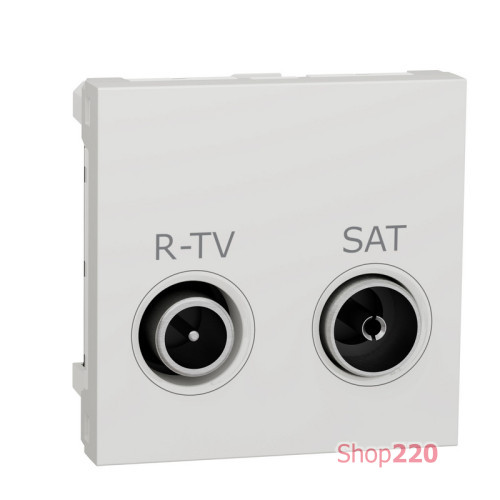 Розетка R-TV SAT одинарная, белый, 2 модуля, Unica New Schneider NU345418