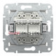 Розетка компьютерная RJ45 двойная, белый, Schneider Asfora