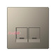 Накладка компьютерной розетки RJ45, двойная, никель (металл), Merten MTN4572-6050