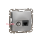 Розетка телевизионная и компьютерная TV+RJ45 кат. 6 UTP, алюминий, Sedna Design SDD113469T