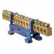 Нулевая шина 6х9 с изолятором на din-рейку 15 отв., BC-515 A0150120036