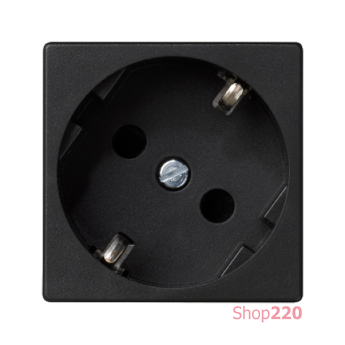 Розетка 220В с заземлением, черный, К45 Simon K01/14